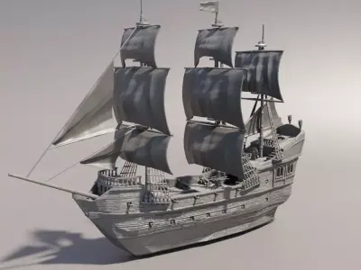 Pirate Ship Tabletop Terrain 28 mm 3D print model
