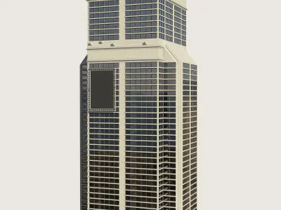 Building Skyscraper City Town Downtown Street Futuristic Utopia Low-poly 3D model