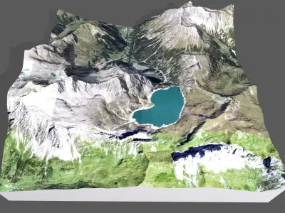 Mountain landscape and Lake Lunersee Eastern Alps  Austria 3D model