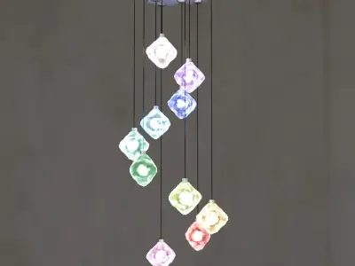 Two types of ice cube lighting 3D model