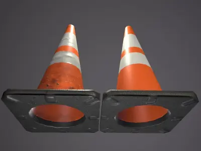 Traffic cone  Low-poly 3D model buy