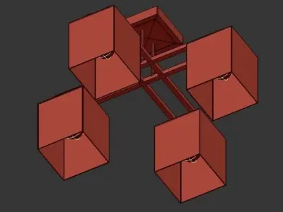 Venge four light fixtures with shades 3D model