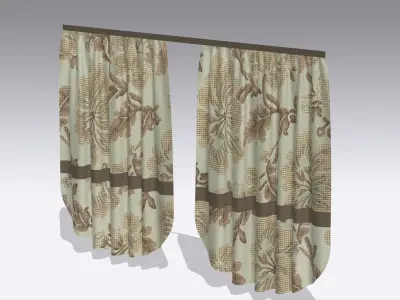 Curtain Low-poly 3D model