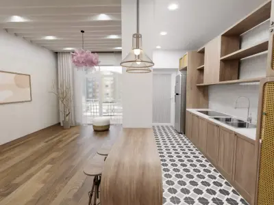 Interior dinner design scene 3D model 3D model purchase