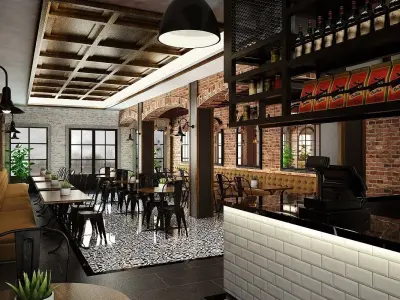 Industrial Restaurant 3D model