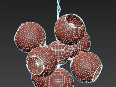 Favourite-Schoppen-1491-7P chandelier with six glass globes h... 3D model