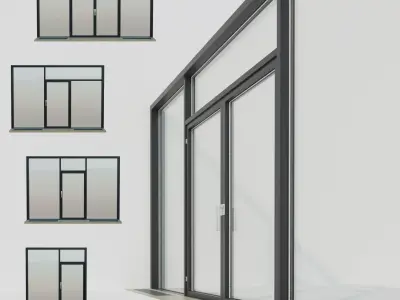 Panoramic glazing Stained glass 5 Low-poly 3D model