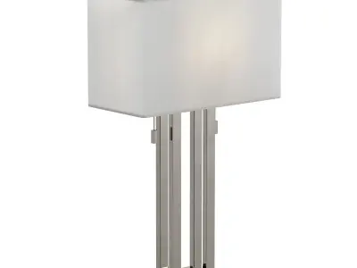 Possini Euro Design Brushed Nickel Rectangle Table Lamp Low-poly 3D model