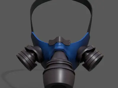 Gas mask plastic protection isolated scifi  Low-poly 3D model