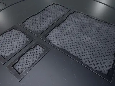 Low Poly Sci-Fi plane panels   Low-poly 3D model