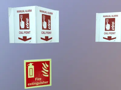 Fire Stickers Low-poly 3D model