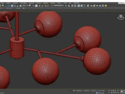 9 Lights Living Room Ceiling Chandelier Low-poly 3D model