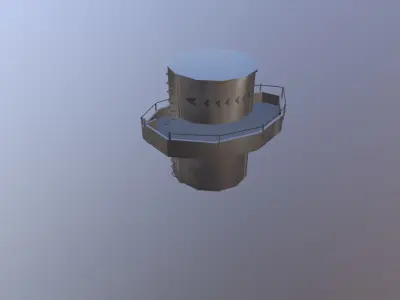 warehousing metal tower with stairs Free low-poly 3D model