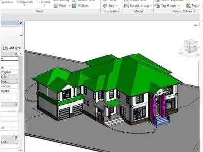 Exterior Interior Home Revit 3D model