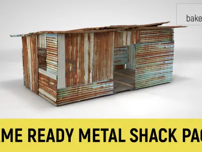 Rusty Barracks PACK Low-poly 3D model