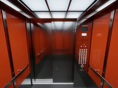 Real-time Elevator Cab Interior 03 Low-poly 3D model