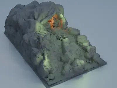 Troll Cave Tabletop Terrain 28 mm 3D print model