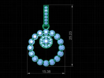 Pendant 3dm stl 3D print model ring 3D print model