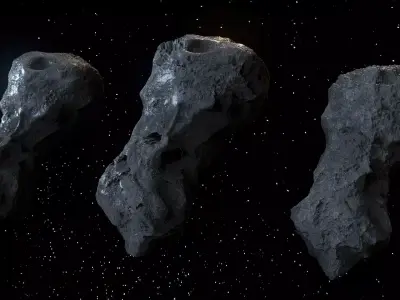 Detailed asteroids high-poly set  3D model
