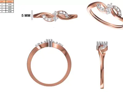 Ladies-Elegant Stone Rings For Womens 43 3D print model