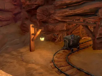 Canyon Mining Environment Pack Low-poly 3D model