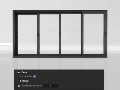 Sliding Window with Xpresso 3D model