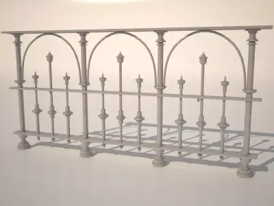 Old Fence Railing Free 3D model
