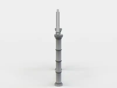 Corridor connector Low-poly 3D model