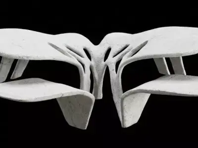 Organic Parametric Pavilion - Futuristic Restaurant Structure Low-poly 3D model