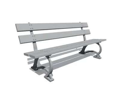 bench wooden park 3D model