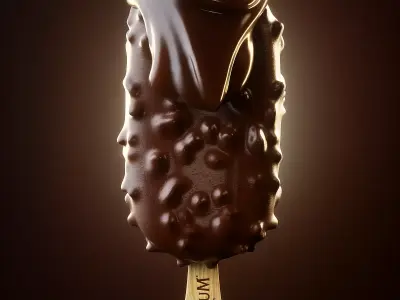 Magnum Animated chocolate ice cream on stick 3D model