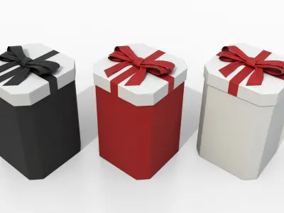  Gift Boxes - Vertical Variety with Fixed Ribbon Bow 