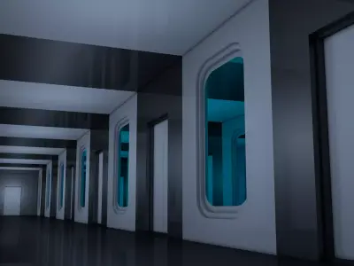 Sci Fi Interior 3D model 34