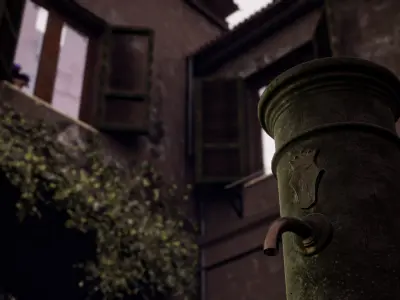 Nasone a typical drinking fountain of Rome Low-poly 3D model