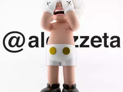 Kaws Yue Minjun Textured 3D model