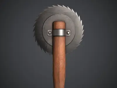Sawblade Baseball Bat Low-poly 3D model