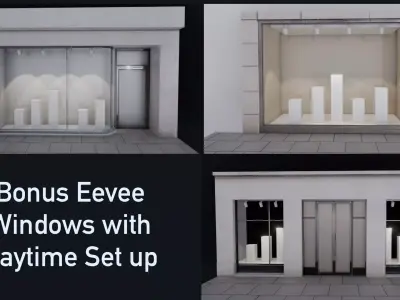 3 Modular Blender Shopfronts for ArchViz  3D model