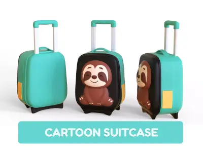 Low Poly - Suitcase Sloth Low-poly 3D model