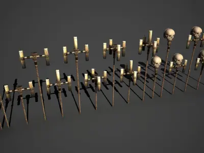 skull candlestick Free low-poly 3D model