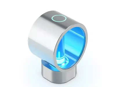 Futuristic Energy Core Lamp Low-poly 3D model