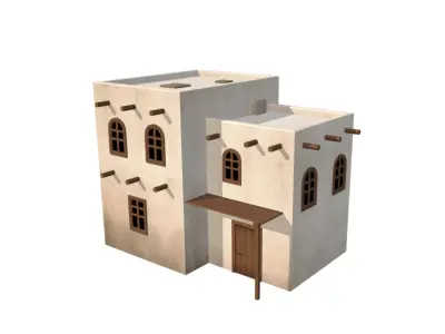 Middle Eastern Style Building - PBR Game Ready Low-poly 3D model buy
