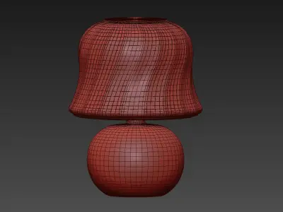 Cream Mushroom Vintage Style Murano Table lamp 3D model