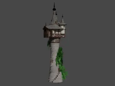 Mystic Medieval Tower Low-poly 3D model