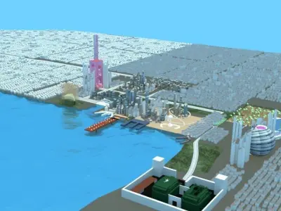 city large blender Low-poly 3D model
