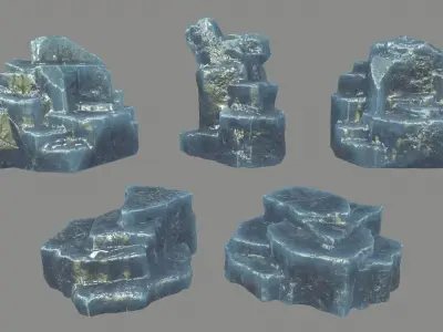 Rock Set Low-poly 3D model 37
