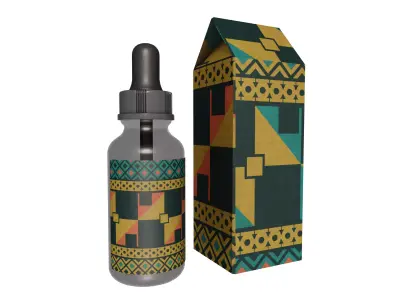 Dropper Bottle and Packaging Box 3D model