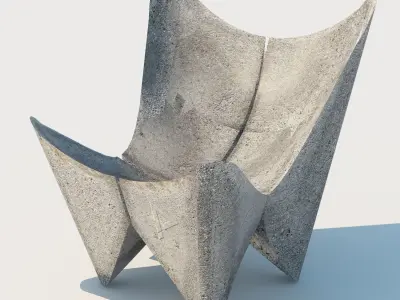 BKF Concrete chair - Buenos Aires street prop Low-poly 3D model