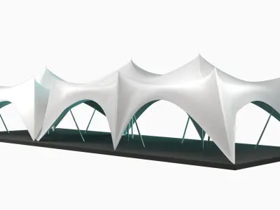 Crown tent Low-poly 3D model