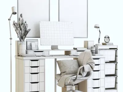 Office workplace 21 3D model