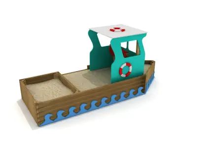 This is Kids Game Play Equipment 015 Wooden Ship 3D model
